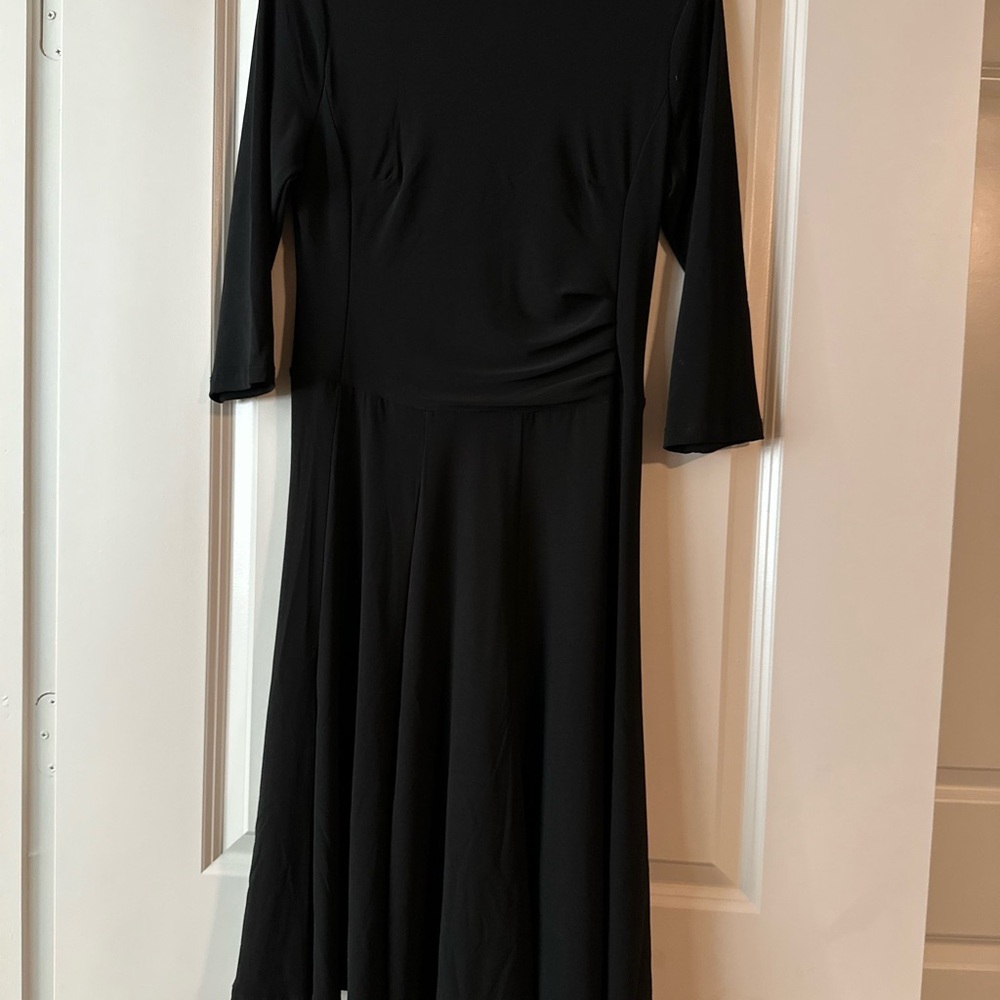 Black Ruched A-Line Cocktail Dress